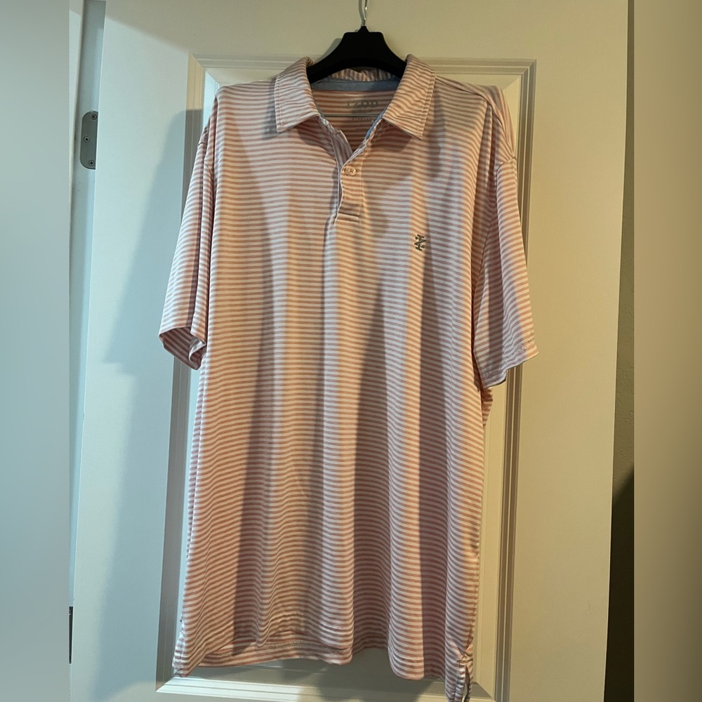 Izod golf men’s XL stretch polo Tshirt- white and pink